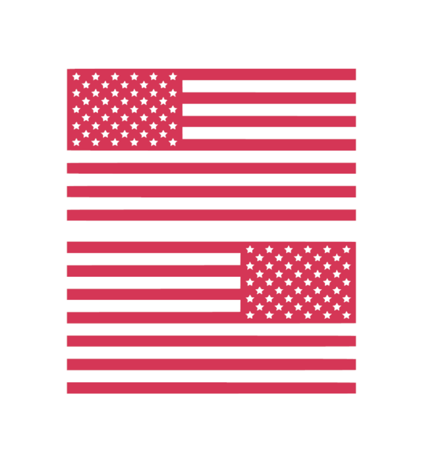 2 American Flag Vinyl Decal - USA Sticker