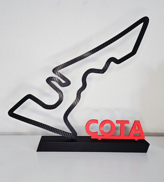 F1 Race Track Desk Decor – Carbon Fiber look 3D Print, Formula One Racing Gift