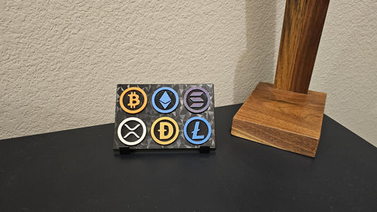 Crypto Coin Display Stand 3D Printed – Bitcoin, Ethereum Set