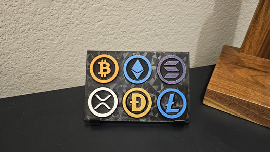 Crypto Coin Display Stand 3D Printed – Bitcoin, Ethereum Set