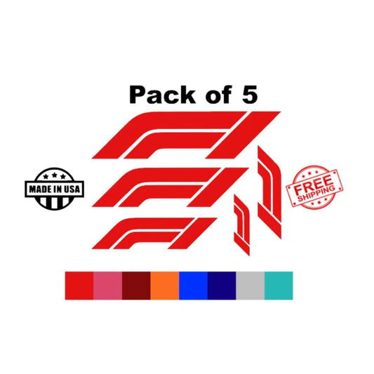 F1 Logo Vinyl Decal X5 - Many Color and Sizes - Sticker – Formula One Racing